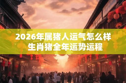 2026年属猪人运气怎么样  生肖猪全年运势运程