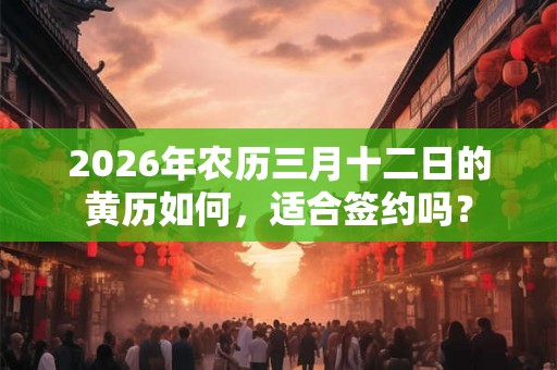 2026年农历三月十二日的黄历如何，适合签约吗？