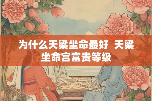为什么天梁坐命最好  天梁坐命宫富贵等级