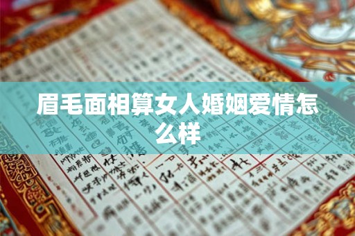 眉毛面相算女人婚姻爱情怎么样