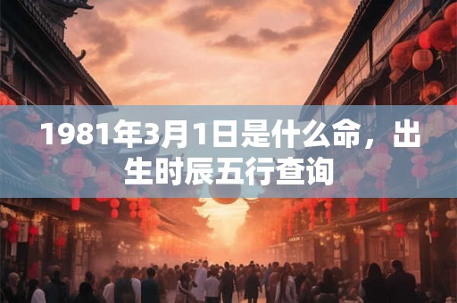 1981年3月1日是什么命，出生时辰五行查询