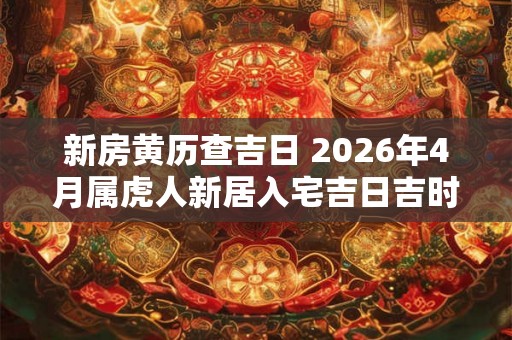 新房黄历查吉日 2026年4月属虎人新居入宅吉日吉时查询