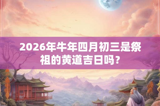 2026年牛年四月初三是祭祖的黄道吉日吗？