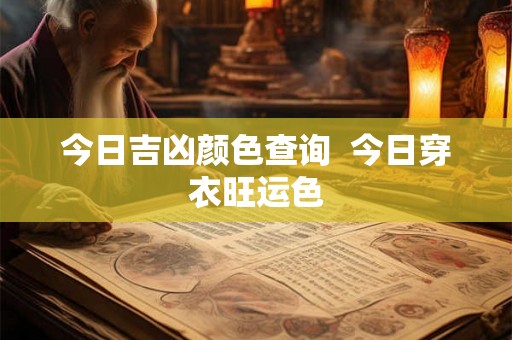 今日吉凶颜色查询  今日穿衣旺运色