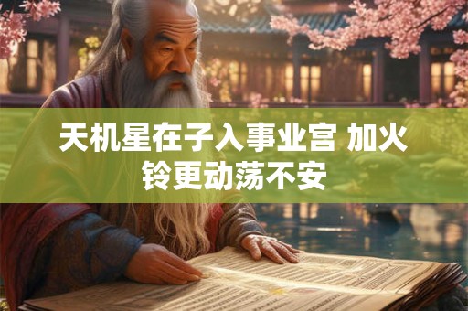 天机星在子入事业宫 加火铃更动荡不安
