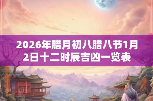 2026年腊月初八腊八节1月2日十二时辰吉凶一览表