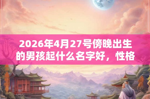 2026年4月27号傍晚出生的男孩起什么名字好，性格怎么样？