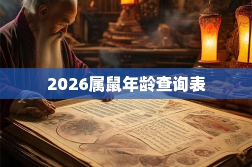 2026属鼠年龄查询表