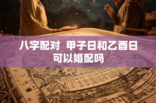 八字配对 甲子日和乙酉日可以婚配吗 八字配对 甲子日和乙酉日可以婚配吗