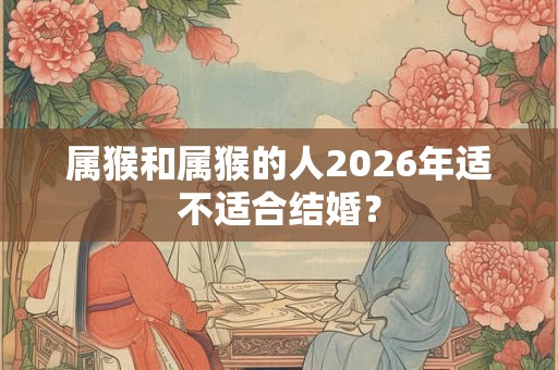 属猴和属猴的人2026年适不适合结婚？