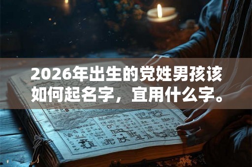 2026年出生的党姓男孩该如何起名字，宜用什么字。