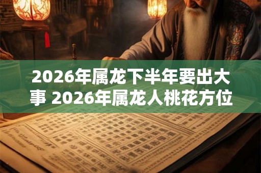 2026年属龙下半年要出大事 2026年属龙人桃花方位