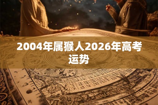 2004年属猴人2026年高考运势
