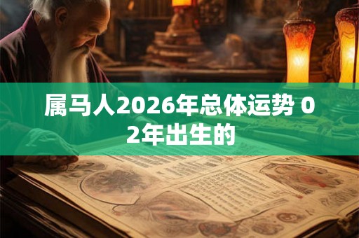属马人2026年总体运势 02年出生的