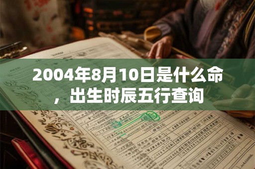 2004年8月10日是什么命，出生时辰五行查询