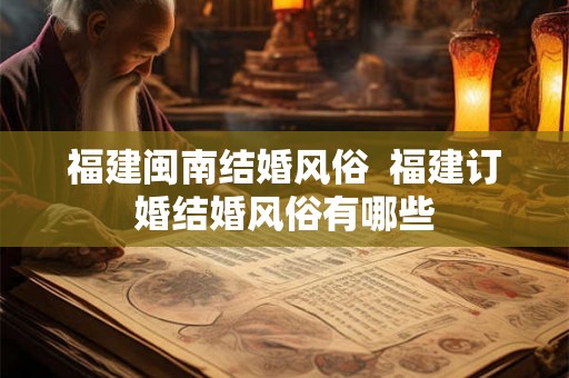 福建闽南结婚风俗  福建订婚结婚风俗有哪些