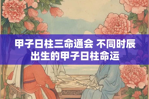 甲子日柱三命通会 不同时辰出生的甲子日柱命运