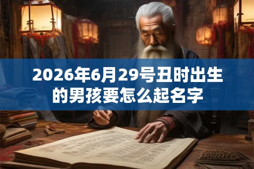 2026年6月29号丑时出生的男孩要怎么起名字