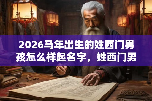 2026马年出生的姓西门男孩怎么样起名字，姓西门男孩好名推荐