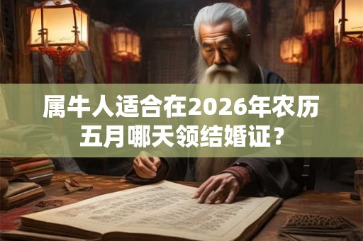 属牛人适合在2026年农历五月哪天领结婚证？