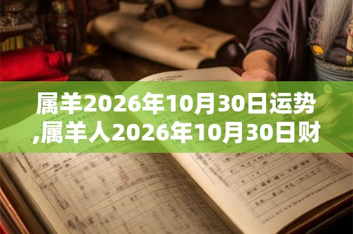属羊2026年10月30日运势,属羊人2026年10月30日财运,生肖羊2026年10月30日运势