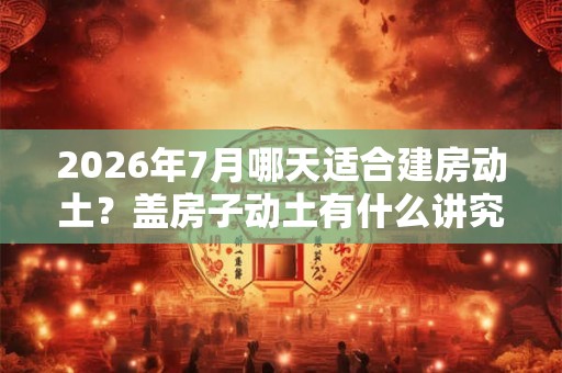 2026年7月哪天适合建房动土？盖房子动土有什么讲究？