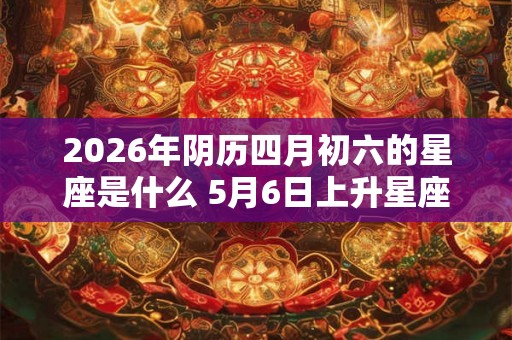 2026年阴历四月初六的星座是什么 5月6日上升星座是什么