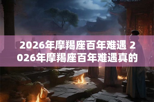 2026年摩羯座百年难遇 2026年摩羯座百年难遇真的会来吗