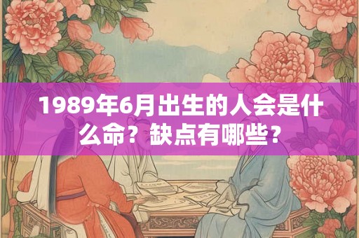 1989年6月出生的人会是什么命？缺点有哪些？