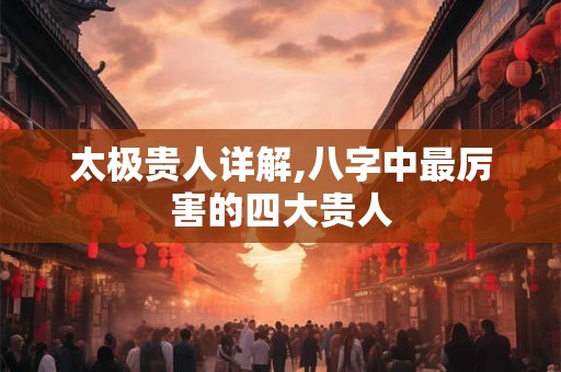 太极贵人详解,八字中最厉害的四大贵人