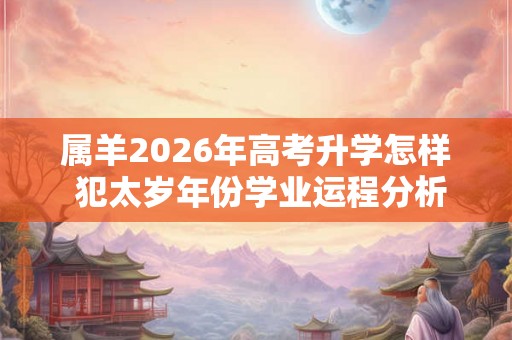 属羊2026年高考升学怎样 犯太岁年份学业运程分析 属羊2026年高考升学怎样 犯太岁年份学业运程分析