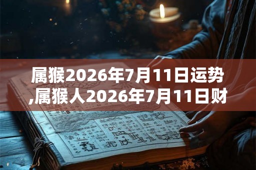 属猴2026年7月11日运势,属猴人2026年7月11日财运,生肖猴2026年7月11日运势