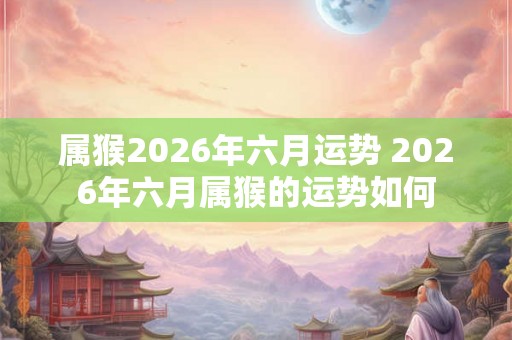 属猴2026年六月运势 2026年六月属猴的运势如何