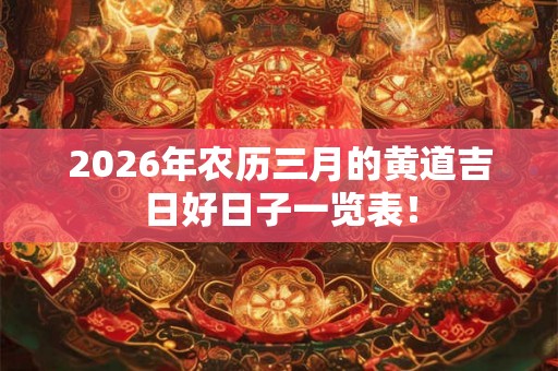 2026年农历三月的黄道吉日好日子一览表! 2026年农历三月的黄道吉日好日子一览表!