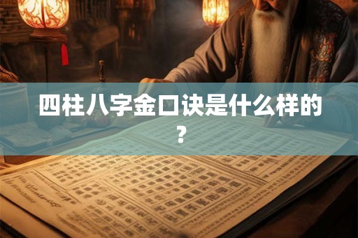 四柱八字金口诀是什么样的？