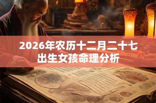 2026年农历十二月二十七出生女孩命理分析