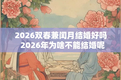 2026双春兼闰月结婚好吗  2026年为啥不能结婚呢