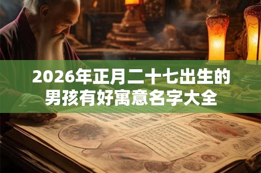 2026年正月二十七出生的男孩有好寓意名字大全