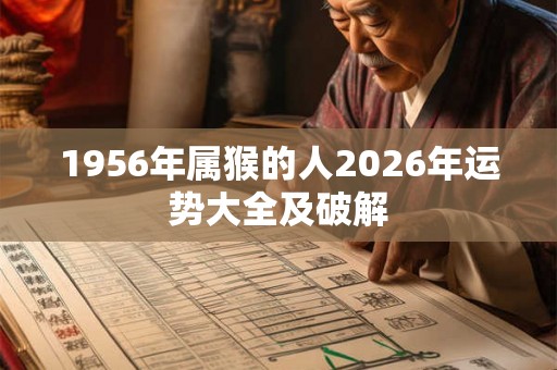 1956年属猴的人2026年运势大全及破解 1956年属猴的人2026年运势大全及破解