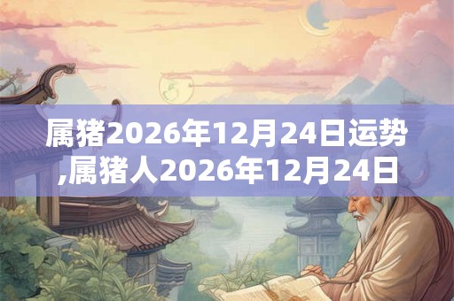 属猪2026年12月24日运势,属猪人2026年12月24日财运,生肖猪2026年12月24日运势