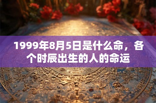 1999年8月5日是什么命，各个时辰出生的人的命运