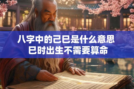 八字中的己巳是什么意思  巳时出生不需要算命
