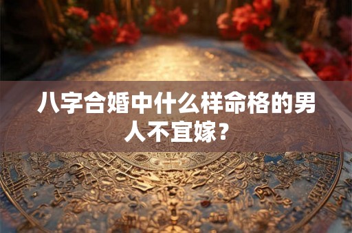 八字合婚中什么样命格的男人不宜嫁？