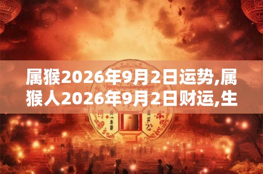 属猴2026年9月2日运势,属猴人2026年9月2日财运,生肖猴2026年9月2日运势