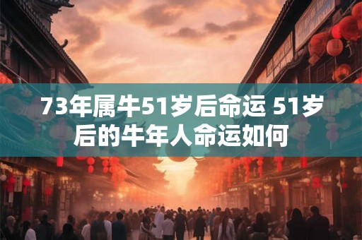 73年属牛51岁后命运 51岁后的牛年人命运如何