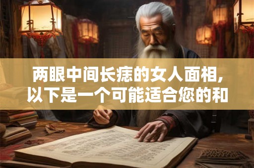 两眼中间长痣的女人面相,以下是一个可能适合您的和