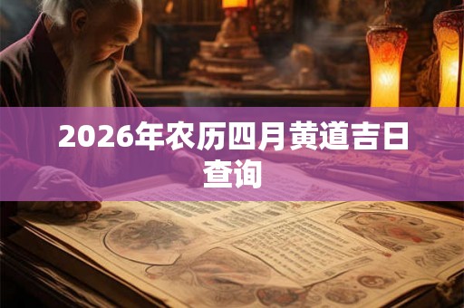 2026年农历四月黄道吉日查询