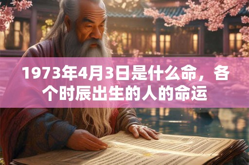 1973年4月3日是什么命，各个时辰出生的人的命运