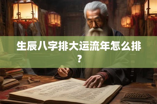 生辰八字排大运流年怎么排？