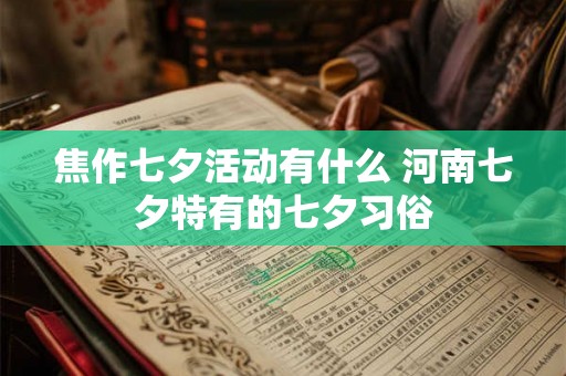焦作七夕活动有什么 河南七夕特有的七夕习俗